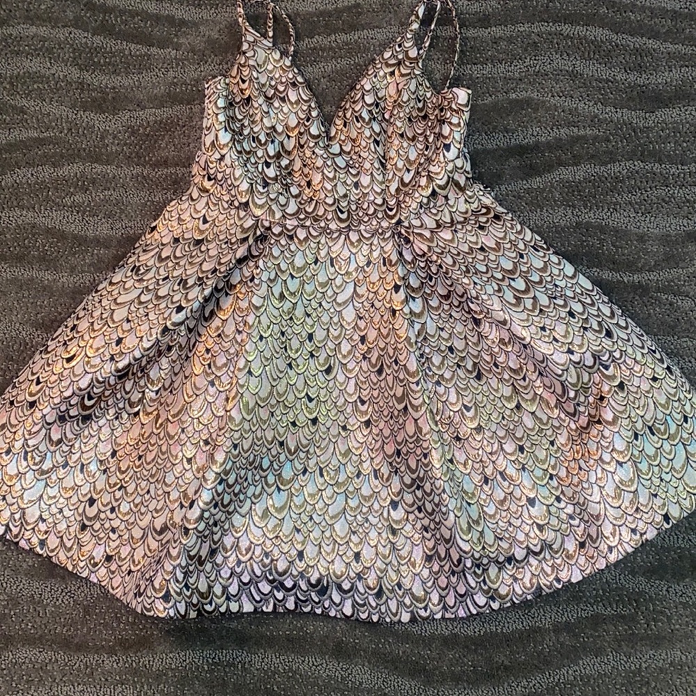 Lulu's Iridescent Sequin Mermaid-Scale Mini Dress